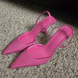 H&M Slingback Pink Women's Pointed-Toe Heels